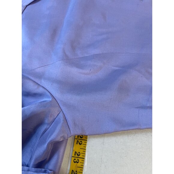 Adrianna Papell Lavender Silk Blouse & Floral Pants Set Size 16 - Picture 9 of 13